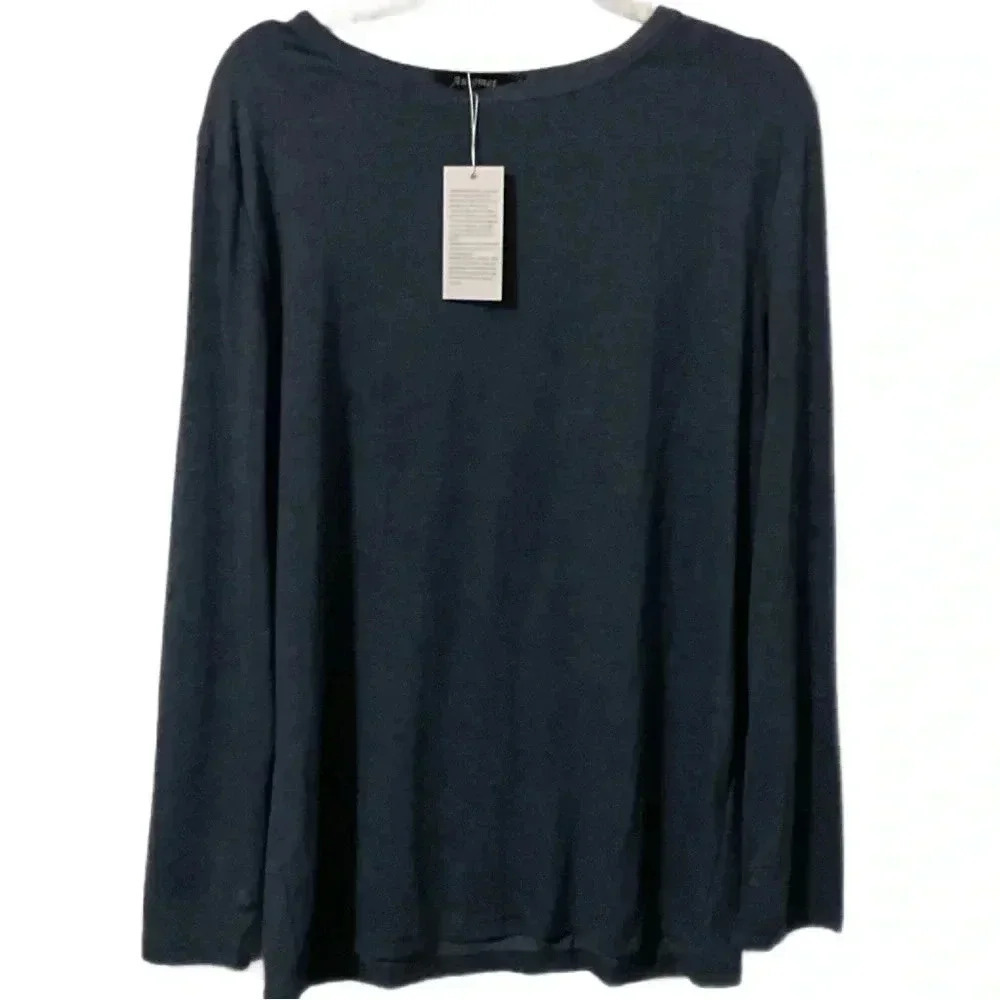 AUTOMET Heather Blue Womens Long Sleeve Shirts Loose Fitted Crewneck Size XL NWT